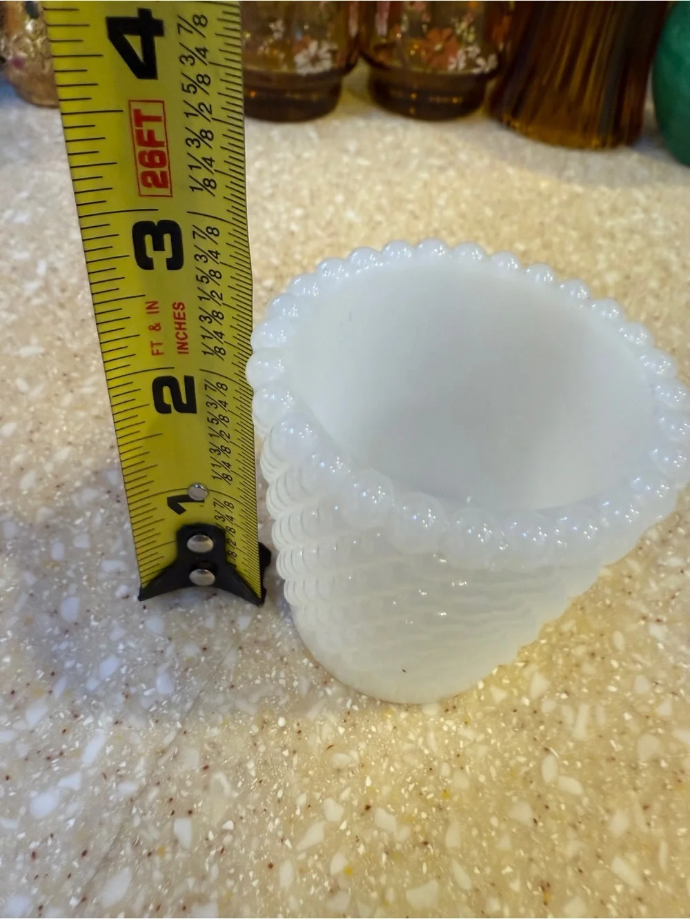 Vintage White Milk Glass Hobnail votive tea light candle holder